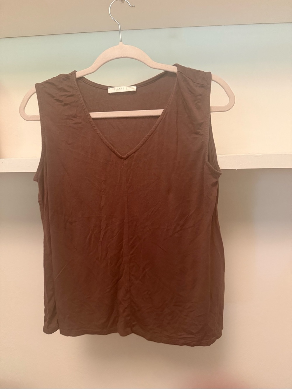 Sivana Brown V-Neck Sleeveless Tank